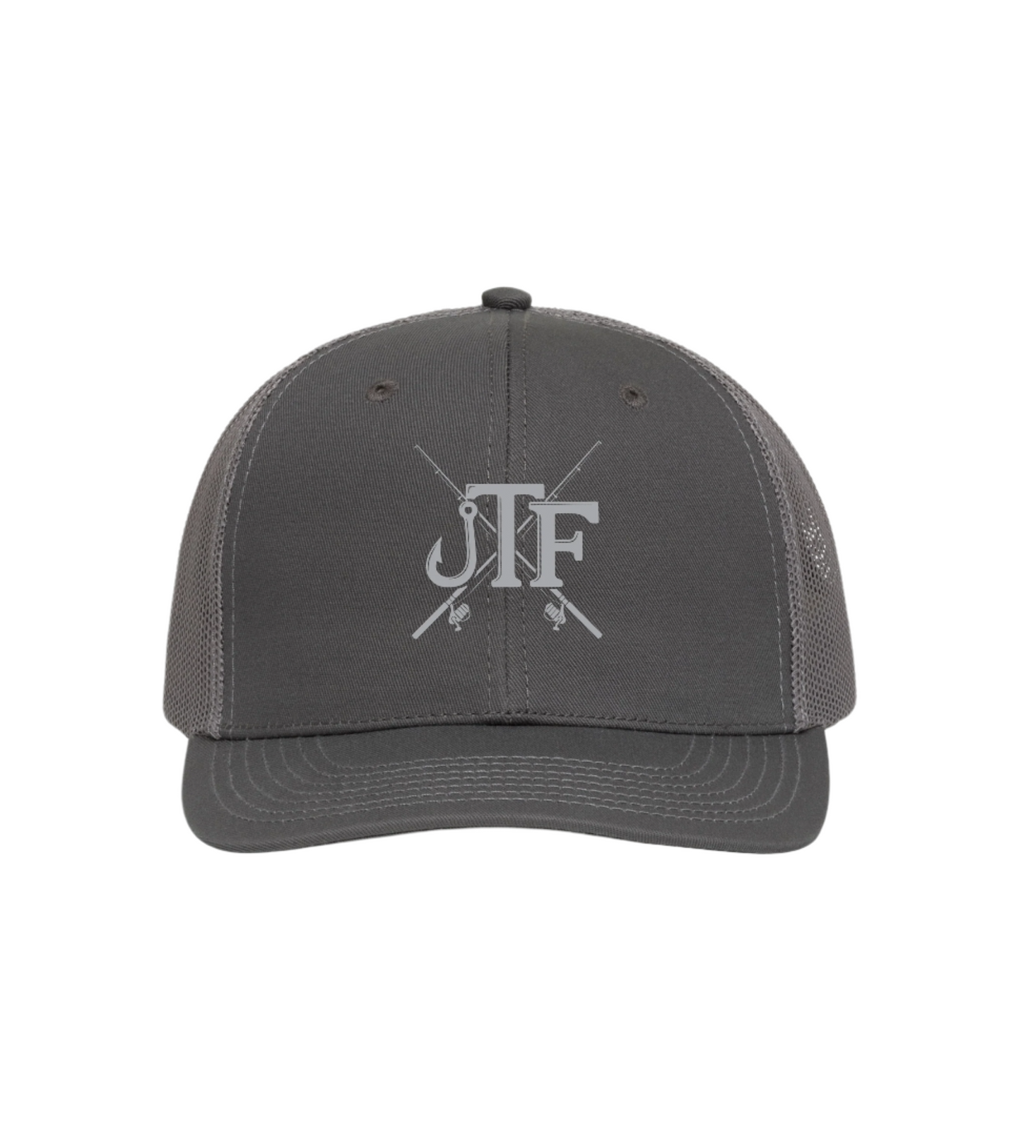 Gray cap with 'JTF' logo on a white background