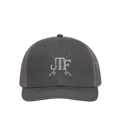 Gray cap with 'JTF' logo on a white background